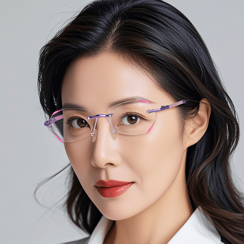 WOMEN'S DIAMOND RIMLESS ANTI-BLUE LIGHT PRESBYOPIA GLASSES