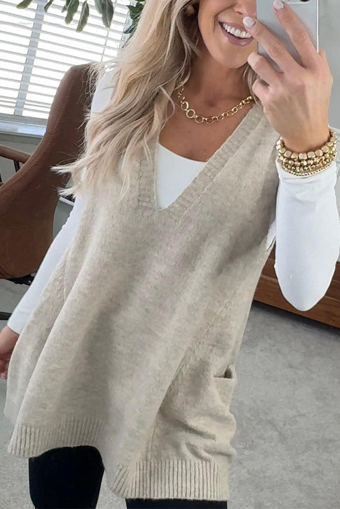 Cozy Pocket Sweater Vest (Buy 2 Free Shipping)