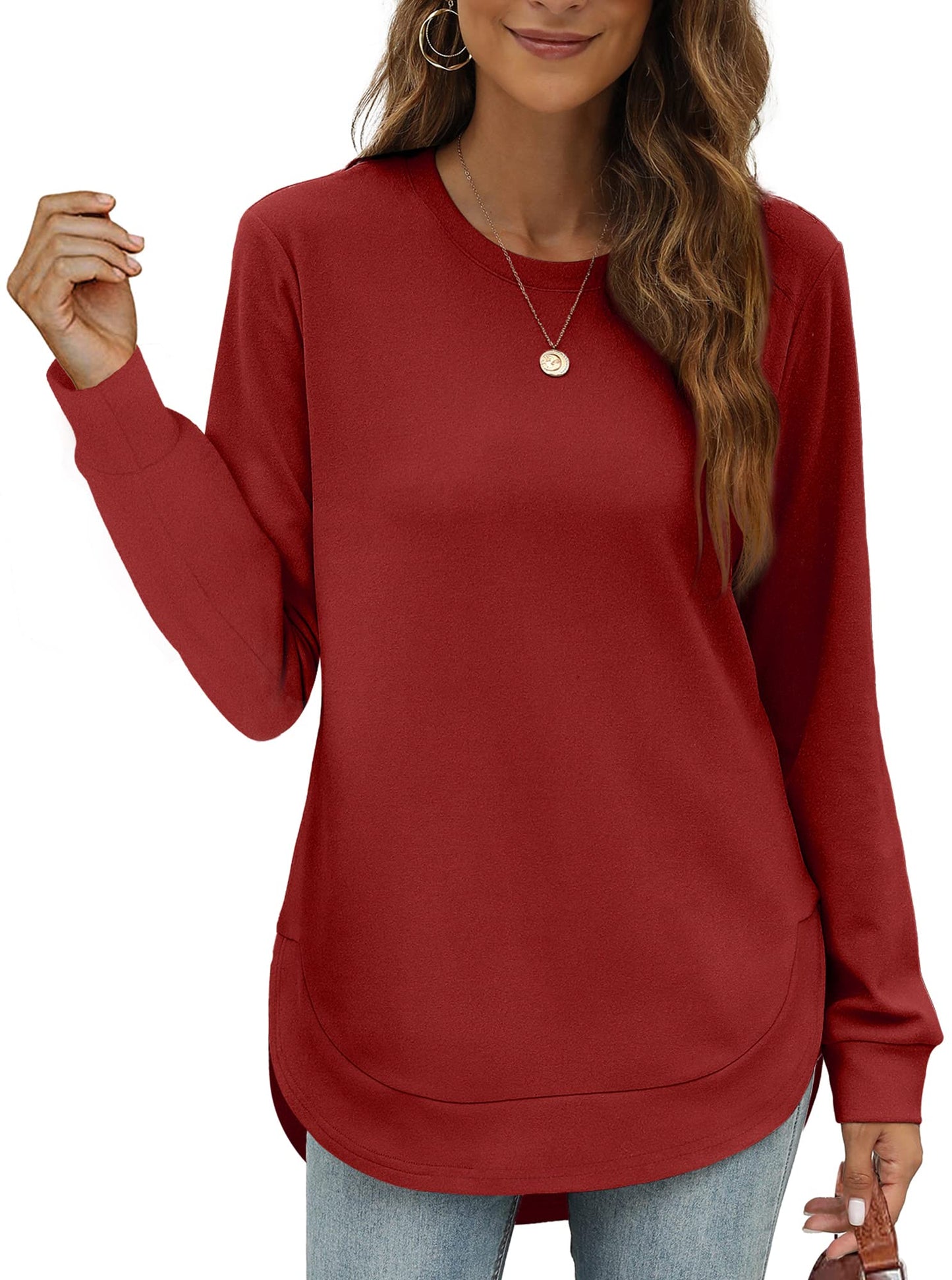 New Women's High Low Curved Hem Tops (Buy 2 Free Shipping)